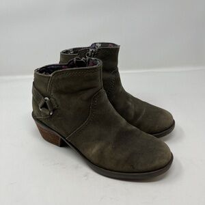 Teva Foxy Ankle Boots Booties Green Suede Size 6.5